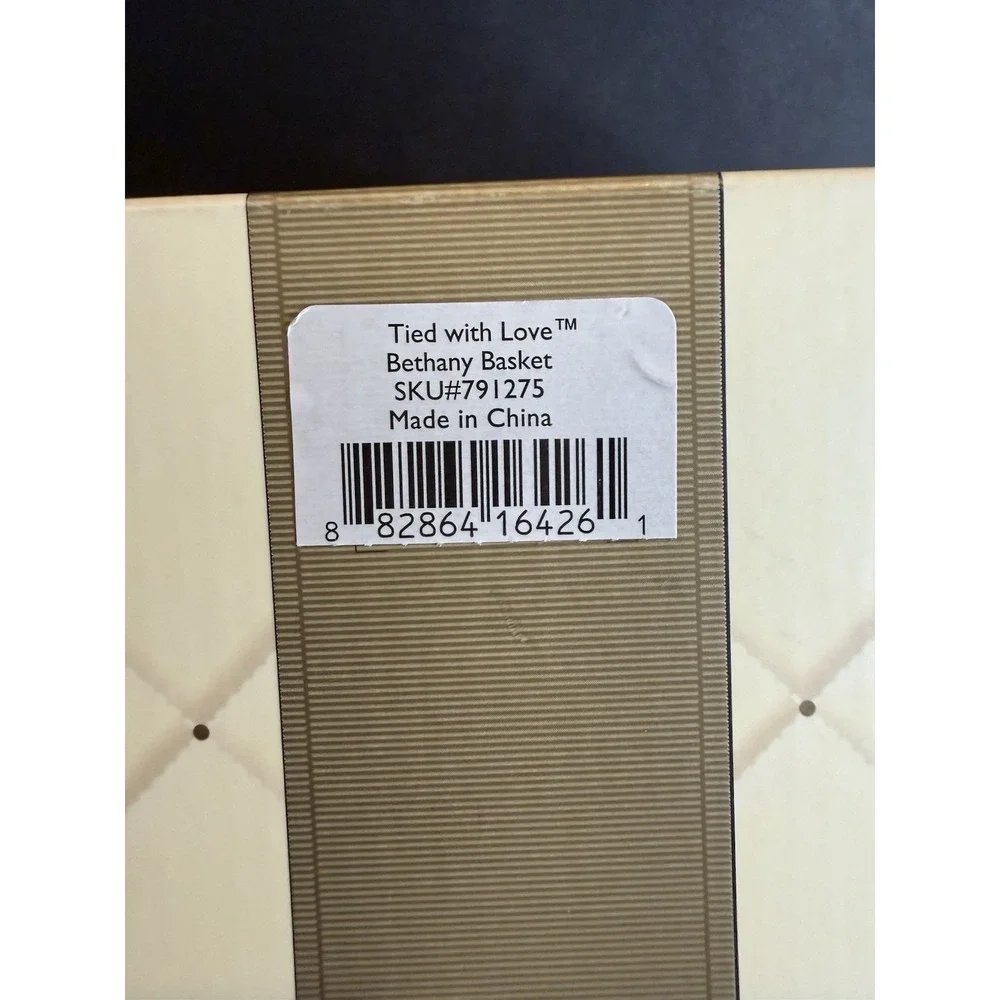 Lenox Tied With Love Bethany Basket 24K Gold Pink Ribbon Original Box